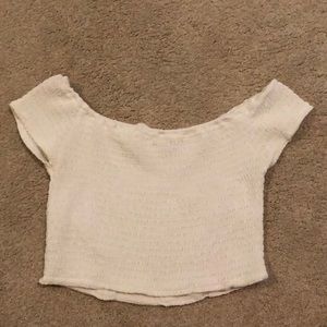 white off the shoulder brandy melville tank top